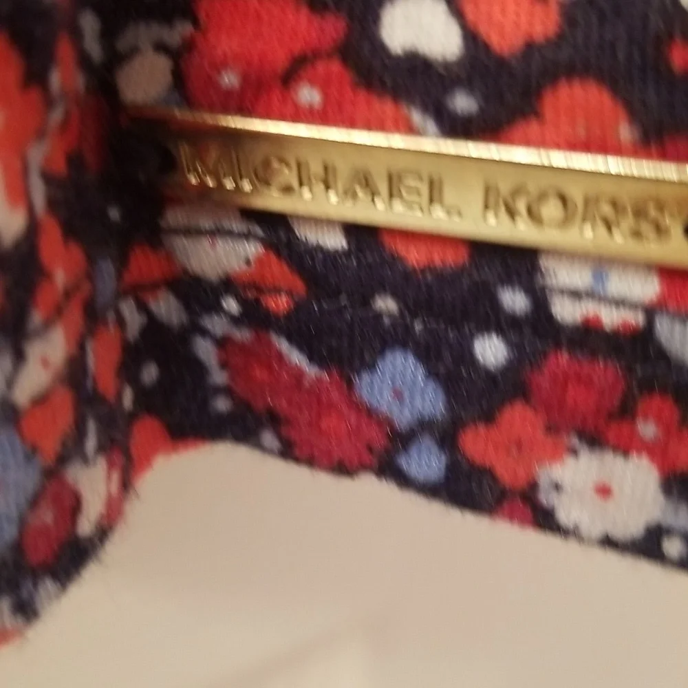 Michael Kors Floral Print Blouse - Red, White, and Black